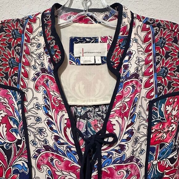 Anthropologie Spliced Tunic Dress S Boho Pheasant Folk Cottage - Picture 9 of 11